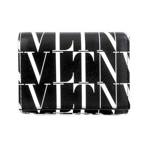 NWT’s! VALENTINO Logo Print  Tri Fold Leather Wallet With Strap